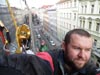 Mytí žaluzií, čištění kamenné fasády budova Český rozhlas Praha Vinohrady